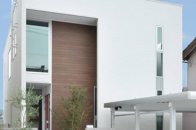 木目調の外壁の注文住宅