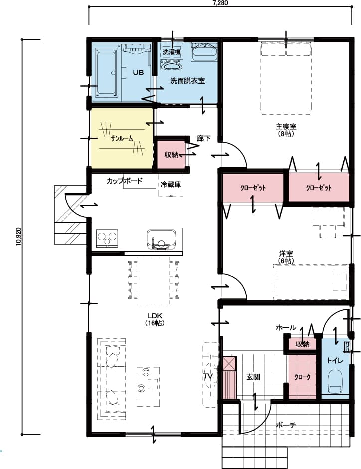 平家建て間取りプラン