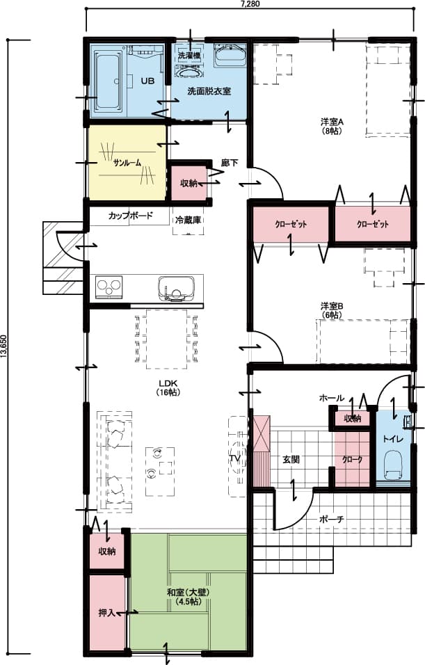 平屋建て間取りプラン