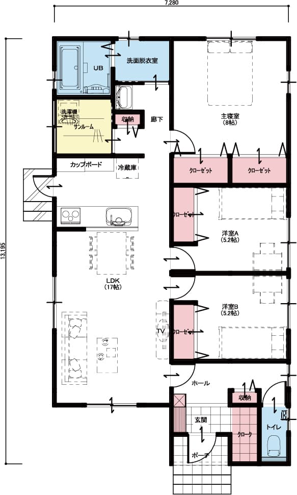 平屋建て間取りプラン