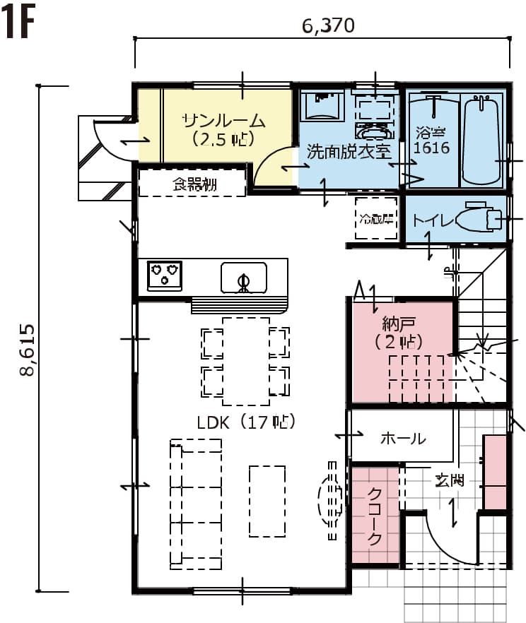 30坪　家事動線のいい間取り